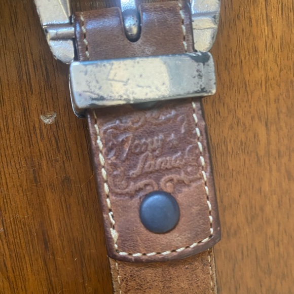 Women’s Tony Lama Beaded Leather Belt Blue Brown Size 30 - Picture 11 of 13